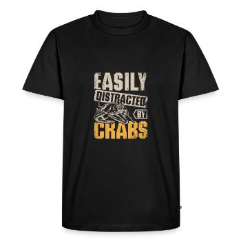 Easily distracted by crabs - Men's Premium Organic T-Shirt - black - Front - Nico (187cm)