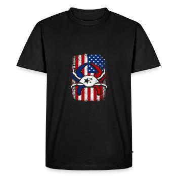 Usa American flag 4th of July Crabbing - Men's Premium Organic T-Shirt - black - Front - Nico (187cm)