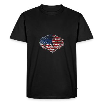 Usa American flag 4th of July Crabbing - Men's Premium Organic T-Shirt - black - Front - Nico (187cm)