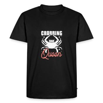 Girl Crab fishing Crabbing Queen - Men's Premium Organic T-Shirt - black - Front - Nico (187cm)