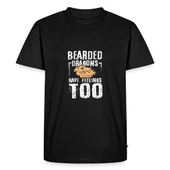 Les dragons barbus ont aussi des sentiments - T-shirt Premium bio Homme - noir - Devant - Nico (187cm)