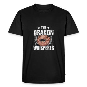 Le chuchoteur de dragon barbu - T-shirt Premium bio Homme - noir - Devant - Nico (187cm)
