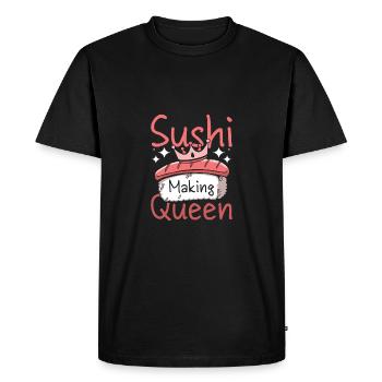 Sushi making queen - Men's Premium Organic T-Shirt - black - Front - Nico (187cm)