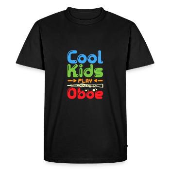Pour les enfants Les enfants cool jouent au hautbois - T-shirt Premium bio Homme - noir - Devant - Nico (187cm)