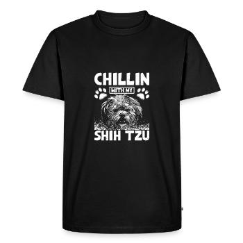 Détendez-vous avec mon Shih Tzu - T-shirt Premium bio Homme - noir - Devant - Nico (187cm)