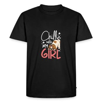 Chillin avec ma fille Shih Tzu - T-shirt Premium bio Homme - noir - Devant - Nico (187cm)