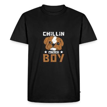 Détendez-vous avec mon garçon Shih Tzu - T-shirt Premium bio Homme - noir - Devant - Nico (187cm)