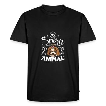 Shih tzu est mon animal spirituel - T-shirt Premium bio Homme - noir - Devant - Nico (187cm)
