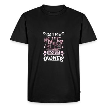 Appelez-moi madame. Propriétaire d’une petite maison - T-shirt Premium bio Homme - noir - Devant - Nico (187cm)