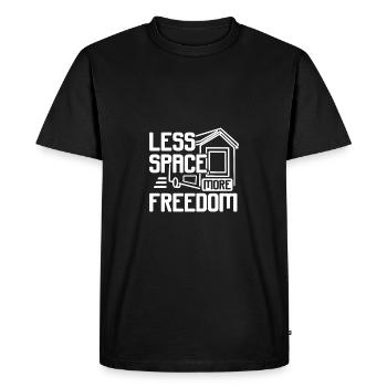 Tiny house, moins d’espace, plus de liberté - T-shirt Premium bio Homme - noir - Devant - Nico (187cm)
