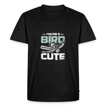Vous êtes un ornithologue amateur, eh bien, c’est mignon fauconnier - T-shirt Premium bio Homme - noir - Devant - Nico (187cm)