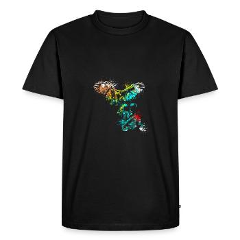Splash art faucon faucon fauconnier - T-shirt Premium bio Homme - noir - Devant - Nico (187cm)