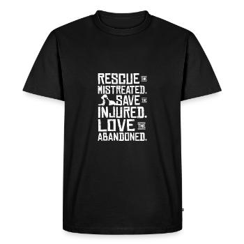 Rescue the mistreated love the abandoned - Men's Premium Organic T-Shirt - black - Front - Nico (187cm)