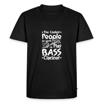 Les gens les plus cool de la planète jouent de la clarinette basse - T-shirt Premium bio Homme - noir - Devant - Nico (187cm)