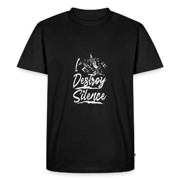 Je détruis le silence clarinette basse - T-shirt Premium bio Homme - noir - Devant - Nico (187cm)