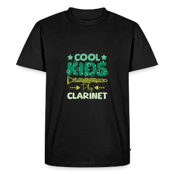 Pour les enfants Des enfants cool jouent de la clarinette - T-shirt Premium bio Homme - noir - Devant - Nico (187cm)