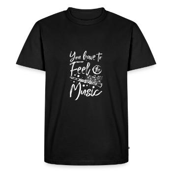 Il faut sentir la musique du clarinettiste - T-shirt Premium bio Homme - noir - Devant - Nico (187cm)