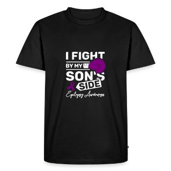 I fight by my son's side, epilepsy awareness - Men's Premium Organic T-Shirt - black - Front - Nico (187cm)