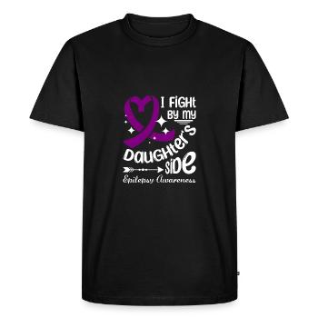 I fight on my daughter's side, epilepsy awareness - Men's Premium Organic T-Shirt - black - Front - Nico (187cm)