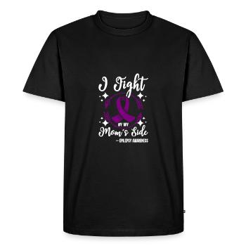 I fight by my mom's side, epilepsy awareness - Men's Premium Organic T-Shirt - black - Front - Nico (187cm)