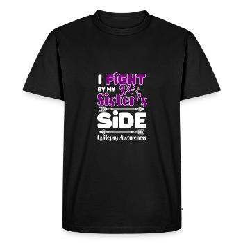I fight by my sister's side, epilepsy awareness - Men's Premium Organic T-Shirt - black - Front - Nico (187cm)