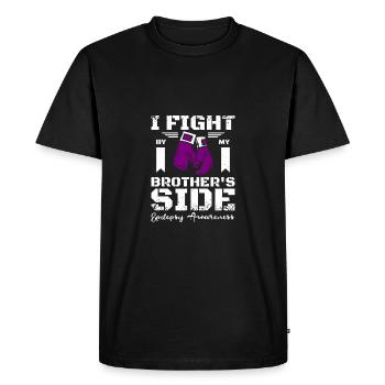 I fight by my brother's side, epilepsy awareness - Men's Premium Organic T-Shirt - black - Front - Nico (187cm)
