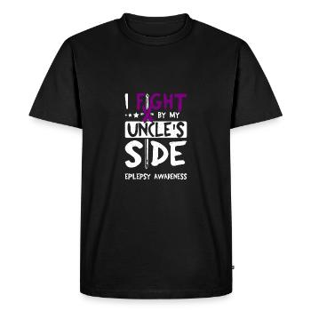 I fight by my uncle's side, epilepsy awareness - Men's Premium Organic T-Shirt - black - Front - Nico (187cm)