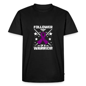 Follower of a warrior, epilepsy awareness - Men's Premium Organic T-Shirt - black - Front - Nico (187cm)