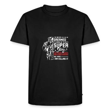 Grow up to be a super sexy firefighter - Men's Premium Organic T-Shirt - black - Front - Nico (187cm)