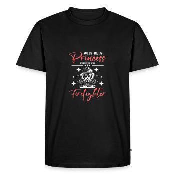 Why be a princess when can become a firefighter - Men's Premium Organic T-Shirt - black - Front - Nico (187cm)