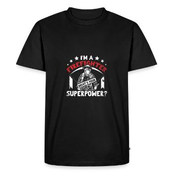 I'm a firefighter what's your superpower - Men's Premium Organic T-Shirt - black - Front - Nico (187cm)
