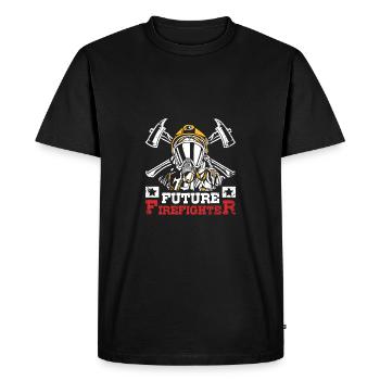 Future firefighter - Men's Premium Organic T-Shirt - black - Front - Nico (187cm)