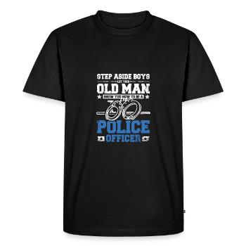 Old man show you how to be a police officer - Men's Premium Organic T-Shirt - black - Front - Nico (187cm)