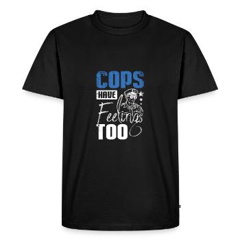 Les flics ont aussi des sentiments - T-shirt Premium bio Homme - noir - Devant - Nico (187cm)