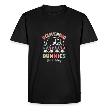Livrer les lapins les plus mignons Infirmière de Pâques - T-shirt Premium bio Homme - noir - Devant - Nico (187cm)