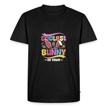 Le lapin le plus cool de la ville de Pâques - T-shirt Premium bio Homme - noir - Devant - Nico (187cm)