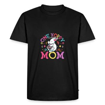 Maman lapin, maman de Pâques, une maman houblonnée - T-shirt Premium bio Homme - noir - Devant - Nico (187cm)