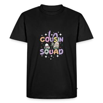 Lapins de Pâques Cousin Bunny squad - T-shirt Premium bio Homme - noir - Devant - Nico (187cm)