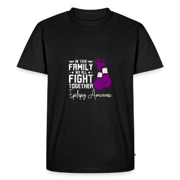 Family we all fights together, epilepsy awareness - Men's Premium Organic T-Shirt - black - Front - Nico (187cm)