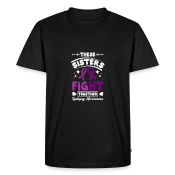 These sisters fight together, epilepsy awareness - Men's Premium Organic T-Shirt - black - Front - Nico (187cm)