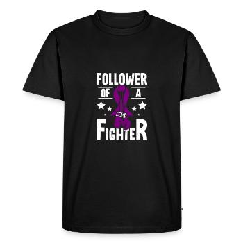 Follower of a fighter, epilepsy awareness - Men's Premium Organic T-Shirt - black - Front - Nico (187cm)