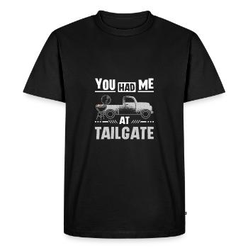 You had me at tailgate - Men's Premium Organic T-Shirt - black - Front - Nico (187cm)
