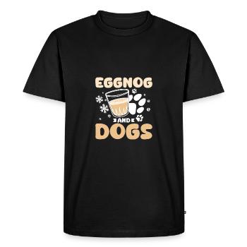 Propriétaire de chien Amoureux de Noël, Eggnot et chiens - T-shirt Premium bio Homme - noir - Devant - Nico (187cm)