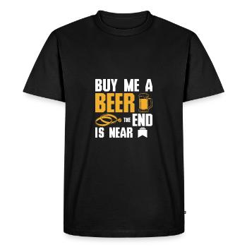 Groomsmen buy me a beer the end is near - Men's Premium Organic T-Shirt - black - Front - Nico (187cm)