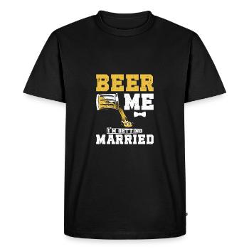 Garçons d’honneur Bière moi je me marie - T-shirt Premium bio Homme - noir - Devant - Nico (187cm)