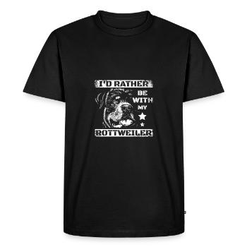 Je préfère être avec mon rottweiler - T-shirt Premium bio Homme - noir - Devant - Nico (187cm)