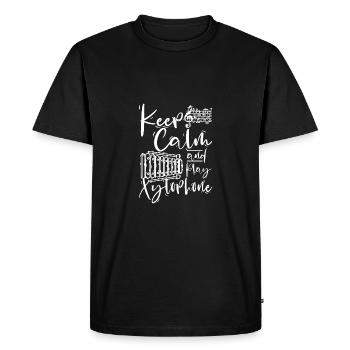 Xylophoniste : restez calme et jouez du xylophone - T-shirt Premium bio Homme - noir - Devant - Nico (187cm)