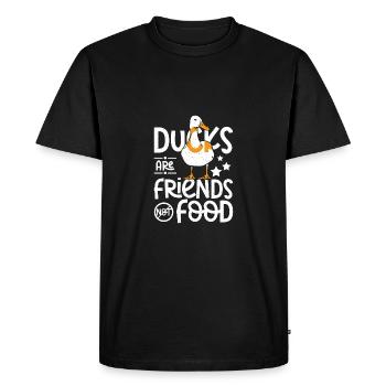 Vegan pet pekin ducks are friends not food - Men's Premium Organic T-Shirt - black - Front - Nico (187cm)