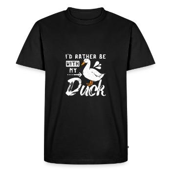 I'd rather be with my pet pekin duck - Men's Premium Organic T-Shirt - black - Front - Nico (187cm)