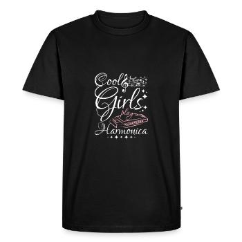 Harmonicist Cool girls play harmonica - Men's Premium Organic T-Shirt - black - Front - Nico (187cm)